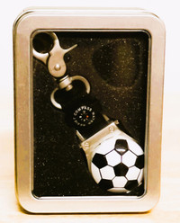 Soccer Ball Compass Key Chain in Tin Case