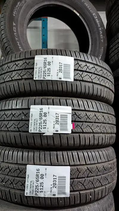 SET OF 4X CONTINENTAL TRUECONTACT TAG # 20317 Size: 225/65R16 225/65R16 Excellent condition Pressure...
