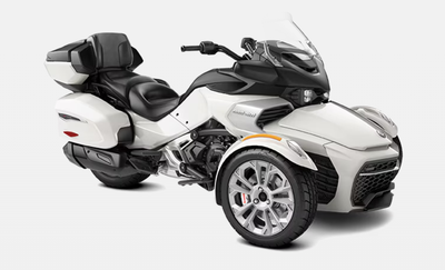 2026 Can-Am Spyder F3 Limited – Pearl White Premium cruiser comfort built for two. The Spyder F3 Lim...