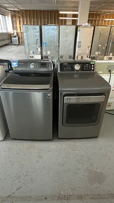 3174- Laveuse sécheuse Samsung gris dépareillées topload washer, View more