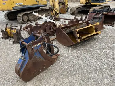 Iron Inventory Inc! Excavator and backhoe attachments and rubber pads wheel winchs and forks #1020 A...