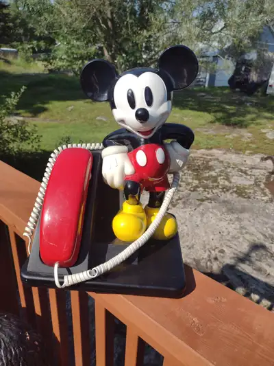 14 x 11 Mickey Mouse table top push button phone, View more