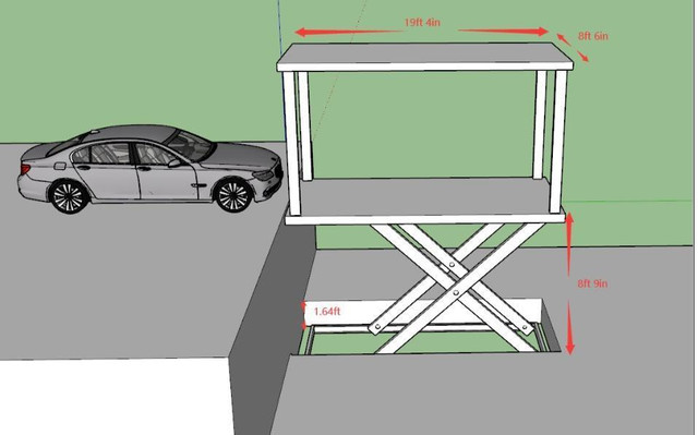 Double deck underground home garage parking lift hydraulic in Heavy Equipment Parts & Accessories in Yellowknife
