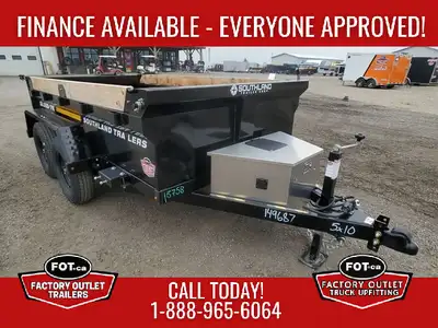 NEW 5x10ft Dump Trailer from Southland Trailers - 8ft Overall Width - 12Ga Floor - 2in x 6in HSS Tub...