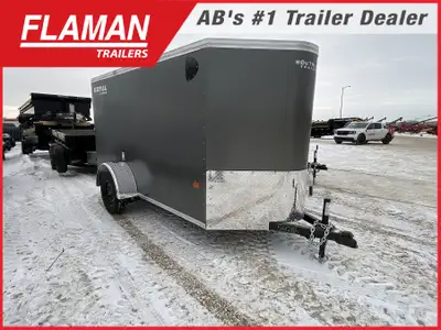 2026 ROYAL 5'X10' +2' V-NOSE ENCLOSED CARGO TRAILER Color: Charcoal (1) 2900lb Lippert Spring Axle T...