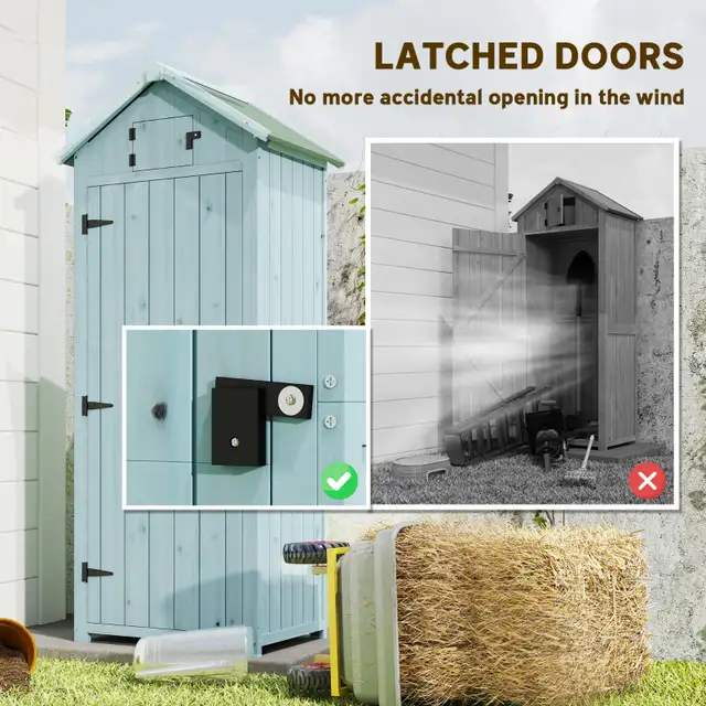 30" x 21" x 71" Garden Storage Shed, Outdoor Tool Utility Storag in Patio & Garden Furniture in City of Toronto - Image 7