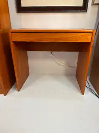 Small vintage teak desk mid century modern vanity table
