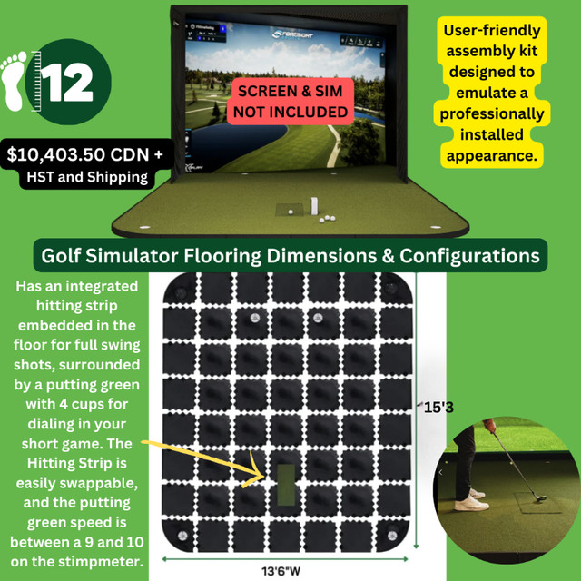 Golf Simulator Flooring with Putting Panels in Golf in Oakville / Halton Region - Image 2