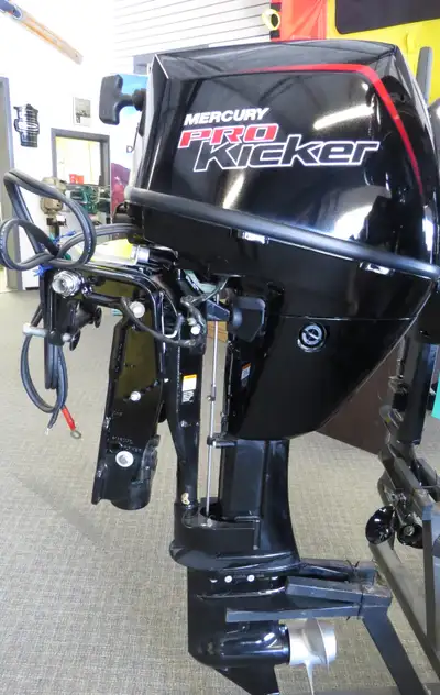 Merury 9.9HP ELPT CT Pro kicker With a Mercury 9.9hp EFI ProKicker, dialing in a hot bite is easy. I...