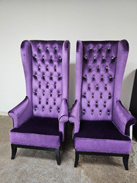 High Back Accent Chair - Purple (set of 2 chairs)