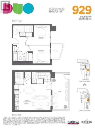 Fantastic living at brand new DUO Condos! This beautiful 2-storey townhome offers 929 sq. ft. of int...
