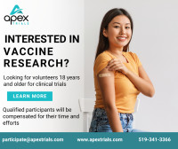 Seeking volunteers ages 18+ for vaccine clinical trials