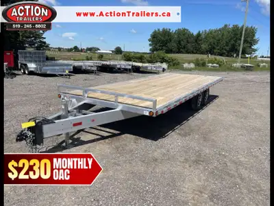 ACTION SERIES 102in. X 18' TANDEM AXLE ALUMINUM DECKOVER TRAILER WITH STRAIGHT DECK AND 8' RAMPS UPG...