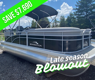 2023 Bennington 20 SVSR / 20SV Quad Bench Finished in Midnight Black with Silver Simtex Interior Sav...