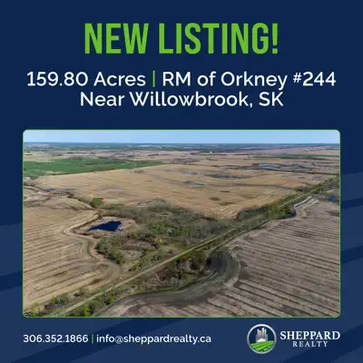 NEW LISTING AVAILABLE! ISC Acres: 159.80 SAMA Cultivated Acres: 140 SCIC Soil Class: G Soil Type: Yo...