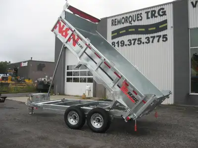 Gros Dompeur 7X14 Galvanisé a chaud 2 essieux 7000 lbs chacune Acier 11 gauge (le plus épais sur le...