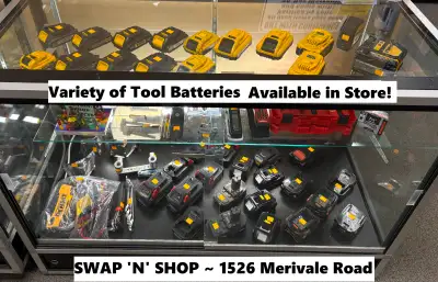 Variety of Tool Batteries! Dewalt, Milwaukee, Ryobi, Makita, etc... Pictures may not accurately refl...