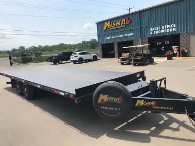 DEMO CLEARANCE - 2025 Miska 7 Ton Hydraulic Tilt Deckover Float Trailer with 102in.x24' Deck Feature...