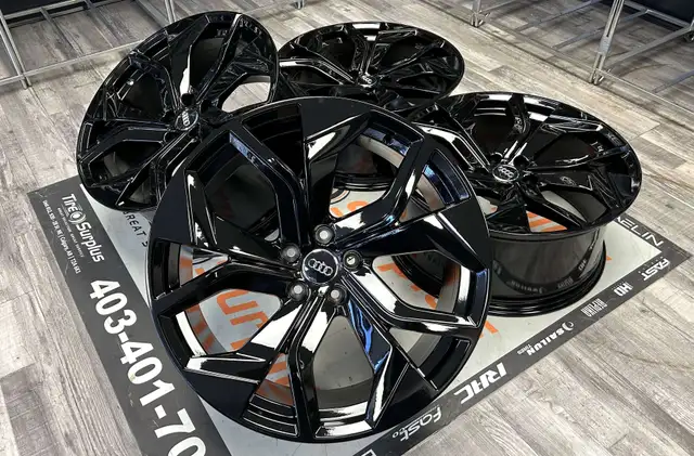 22x10J Audi A21 Gloss Black Wheels 5x112 - fit Audi Q7, Audi Q8 in Tires & Rims in Calgary - Image 5