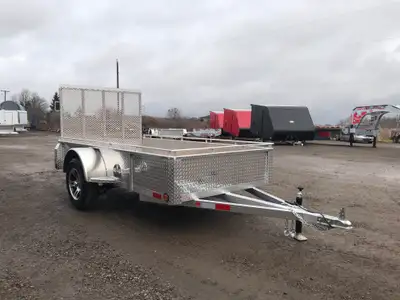 ACTION SERIES 5' X 10' ALUMINUM UTILITY TRAILER WITH REAR MESHED STRAIGHT GATE! Locally built by Men...