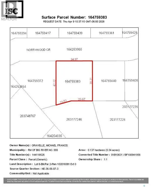 lot 6 blk 2 Northwood crescent Big River Rm No. 555, Saskatchewa in Land for Sale in Meadow Lake - Image 2