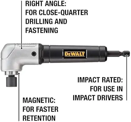 Right Angle Attachment - Genuine DEWALT, 1/4in Hex in Power Tools in Kingston - Image 3