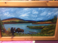 Original Moose Painting by “Fred Grant” 
