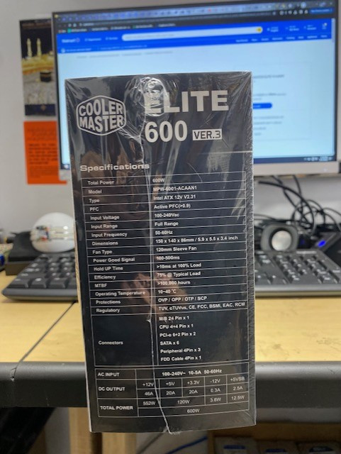 Cooler Master Elite V3 600W Power Supply in Other in City of Toronto - Image 3