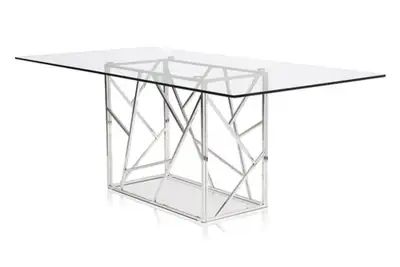 Designer Glass Dining Table – Excellent Condition, $699, View more