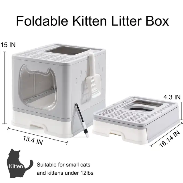 BRAND NEW - Suhaco Foldable Cat Litter Box with Lid  Litter Tray in Accessories in City of Toronto - Image 6