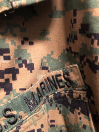Marpat Marine camouflage  shirt medium short.