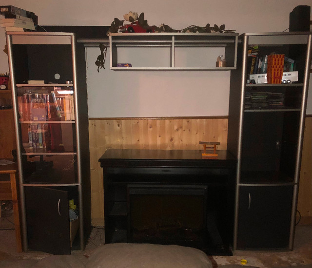 3 piece black wall unit in TV Tables & Entertainment Units in Timmins