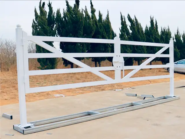 20 FT Farm Driveway Gate White Heavy-Duty Wrought Iron TM18NCW63234753464195122