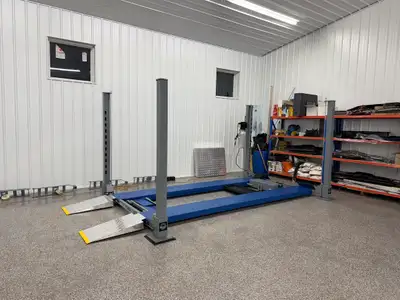 IN STOCK – READY FOR IMMEDIATE DELIVERY 9,000LB 4-POST CAR LIFT – PERFECT FOR HOME GARAGES Looking t...