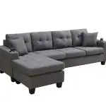 NEW 4 SEATER L SHAPE SECTIONAL CHAISE SOFA LOUNGER, View more