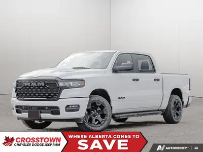 This 2026 RAM 1500 TRADESMAN CREW CAB 4X4 has the following options Cloth Bucket Seats, Remote Start...