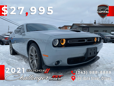 SPORTY. POWERFUL. ALL-WHEEL CONTROL! 2021 Dodge Challenger GT AWD Bold Style & Year-Round Performanc...