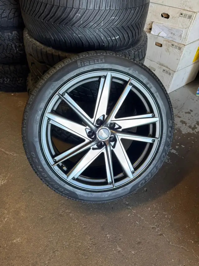 Four New 20″ 5X114.3 Tesla Fast EV01 w/ 265/40R20 Pirelli Winter in Tires & Rims in Oakville / Halton Region - Image 7