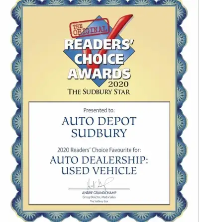 Locally owned business for over 32 years and voted Sudbury’s favourite dealership. Auto Depot showca...