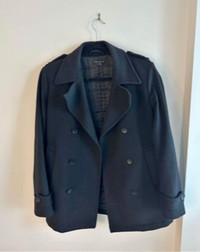 Theory Small Black Wool-Cashmere Men’s Coat MSRP $925