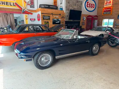 You are looking at a 1964 Corvette convertible. Finished in Daytona Blue. Has a rebuilt 327 that wor...