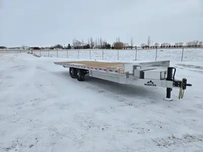 Heavy-duty 102" x 24' all-aluminum deck-over tilt trailer, perfect for hauling vehicles or equipment...