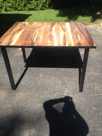 table de cuisine bois d acasia et métal