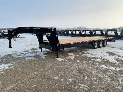 NEW 2026 SWS 8.5 x 28' Gooseneck Trailer Tri Axle 3 x 7000 lb Axles w/ Electric Brakes on all Axles...