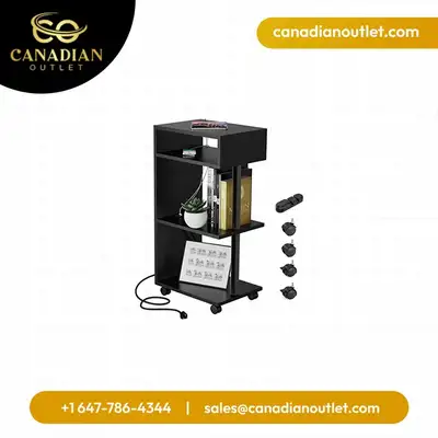 Yamagahome Bedroom Side Table with Charging Station, View more