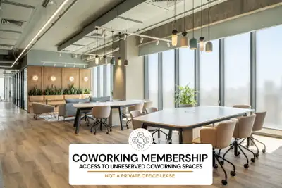This offer includes access to unreserved coworking spaces. This coworking membership gives you acces...