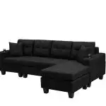 NEW 4 SEATER L SHAPE SECTIONAL CHAISE SOFA LOUNGER in Chairs & Recliners in Edmonton - Image 4