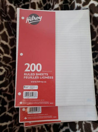 400 sheets lined paper, 2 packs of 200, $6.00 NEW