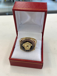 NEW! 10K Gold Mens Rolex Style Ring - Versace Inspired
