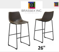 Brand New Set of 2 Brassex Acasia 26” Barstool, Vintage Brown, B